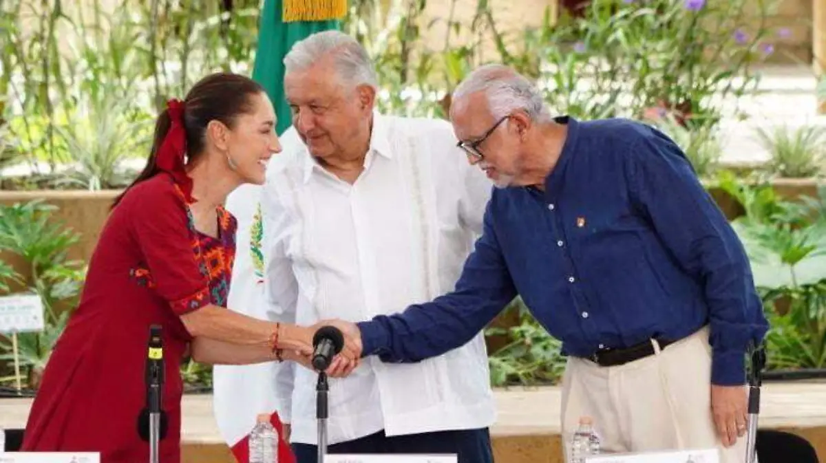 Obrador y Sheinbaum en Nayarit